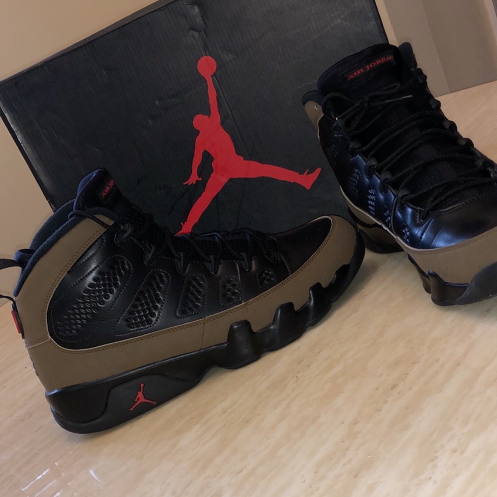 Men’s Air Jordan 9 Retro Olive/ Varsity Red